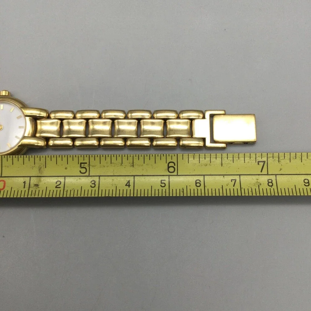 Vtg Raymond Weil Geneve Womens Watch 21mm 18k Gold Plated New Battery 6.75